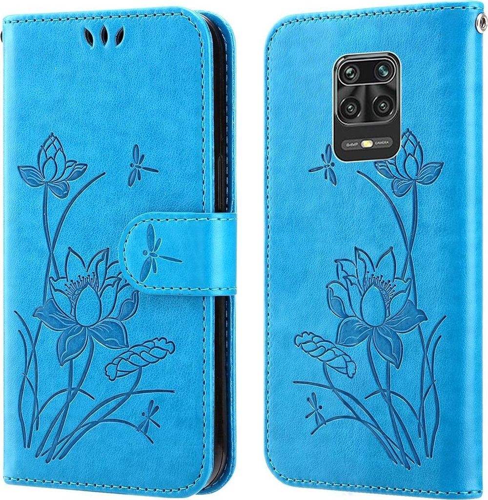 König Design Hülle kompatibel mit Xiaomi Redmi Note 10 Pro Kunstleder Handyhülle - Handy Case Blau