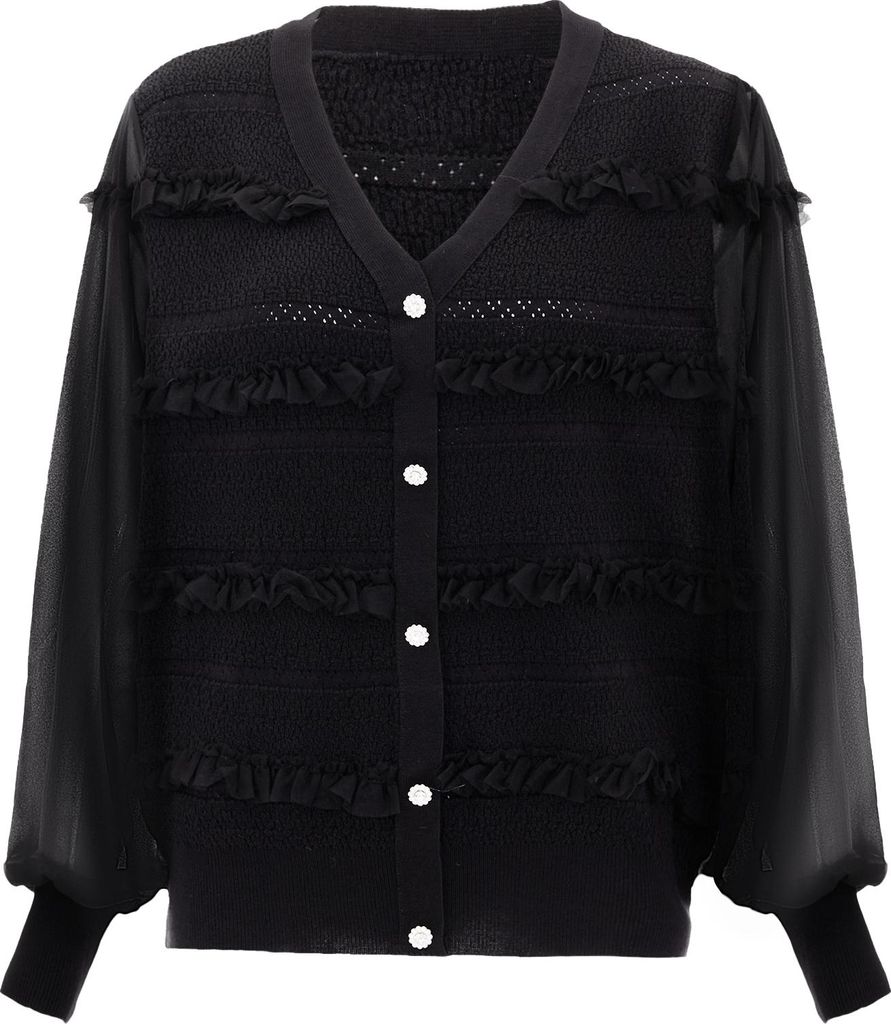 carato damen strickjacke - schwarz, XS/S