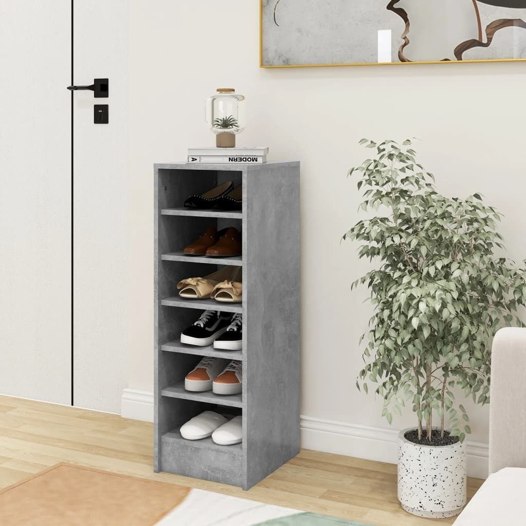 "im Angebot" Schuhschrank Betongrau 31,5x35x90 cm Holzwerkstoff - Schuhregale CC20849