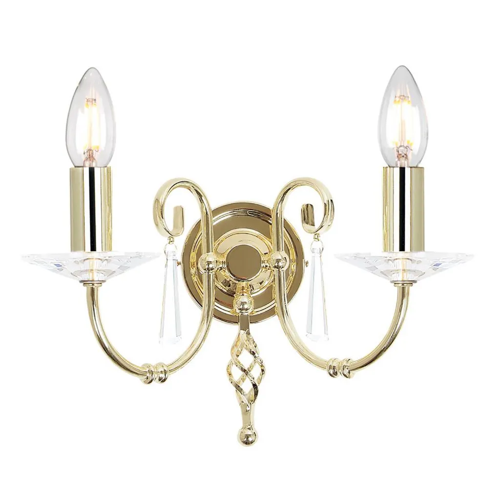 Applique Murale Aegean Elstead en Laiton Poli 2xE14 - Style Classique Chic