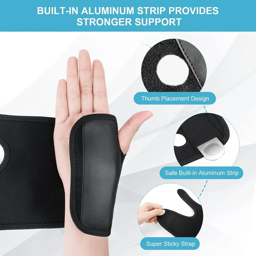 Orthèse de Poignet Ergonomique ACWOO - Support de Compression Ajustable - 4