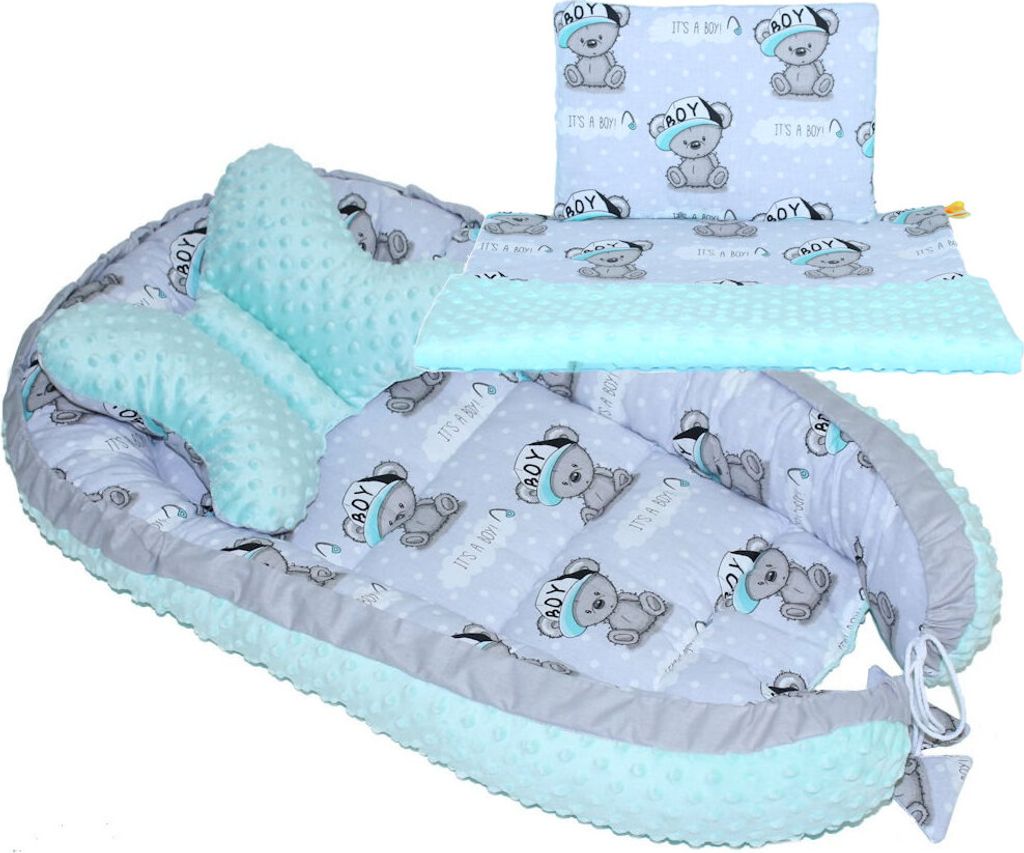 Baby MINKY Nestchen Kokon Kuschelnest Reisebett 2-seitig Kissen Decke Schmetterling Kissen - 4T- 29