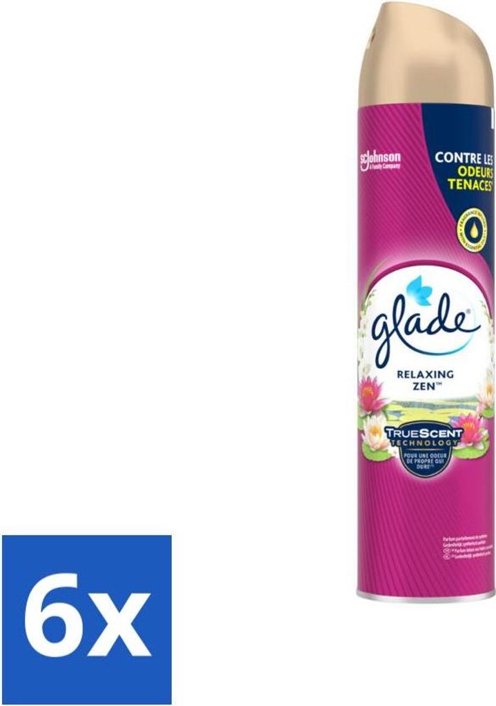 Glade - Lufterfrischerspray - Relaxing Zen - 300 ml - Vorteilspack - 6 Stücke