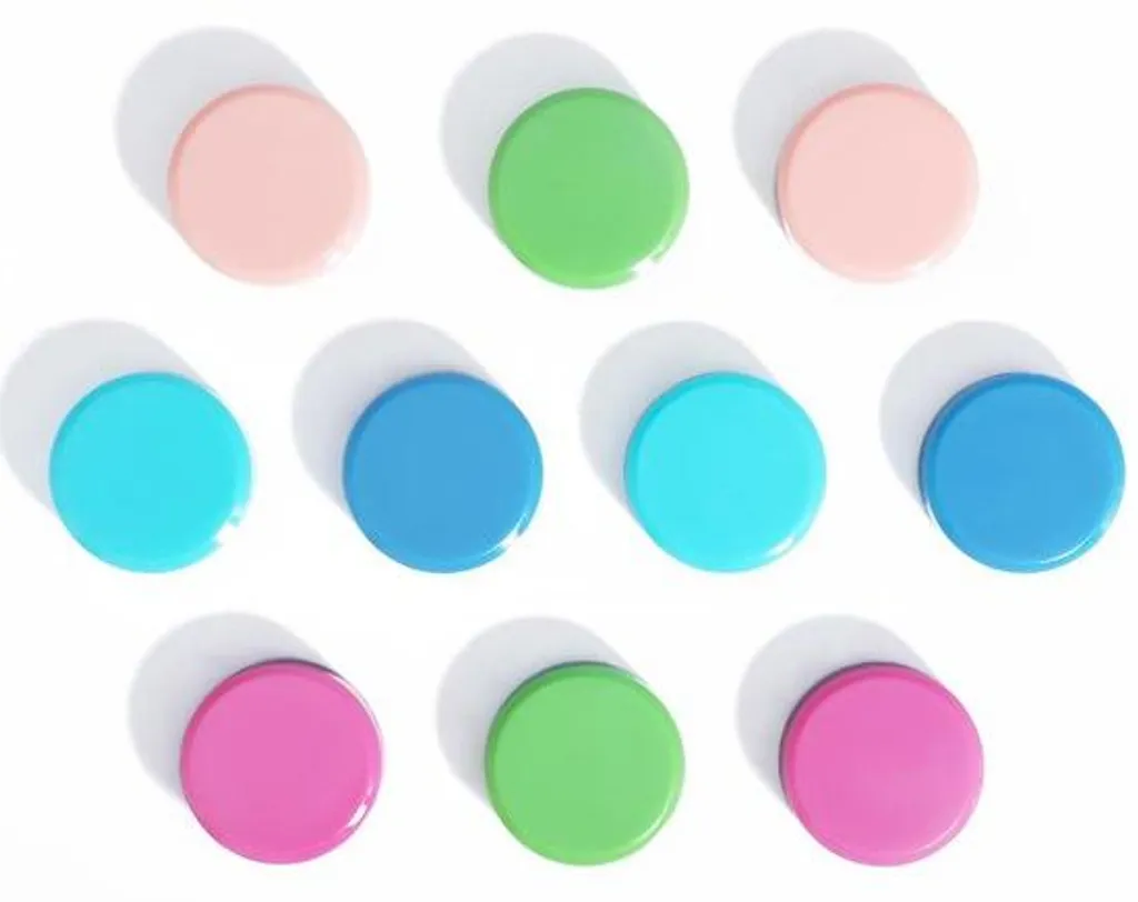 Aimants adhésifs ronds puissants lot de 10 aimants néodyme 5 couleurs