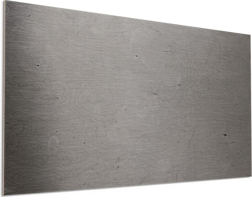 DEQORI Holzbild 100x50 cm 'Industrielle Stahloptik' Bild auf Holz Wandbild Kunstdruck