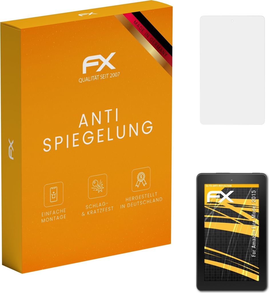 atFoliX FX-Antireflex 2x Schutzfolie kompatibel mit Amazon Fire (Model 2015) Displayfolie