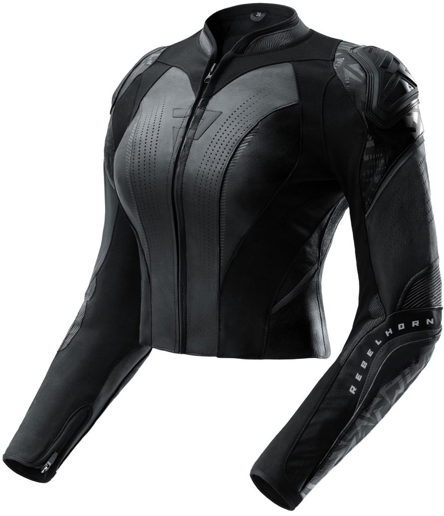 Blouson de moto en cuir pour femme Rebelhorn Diva RS, noir, Image du produit 