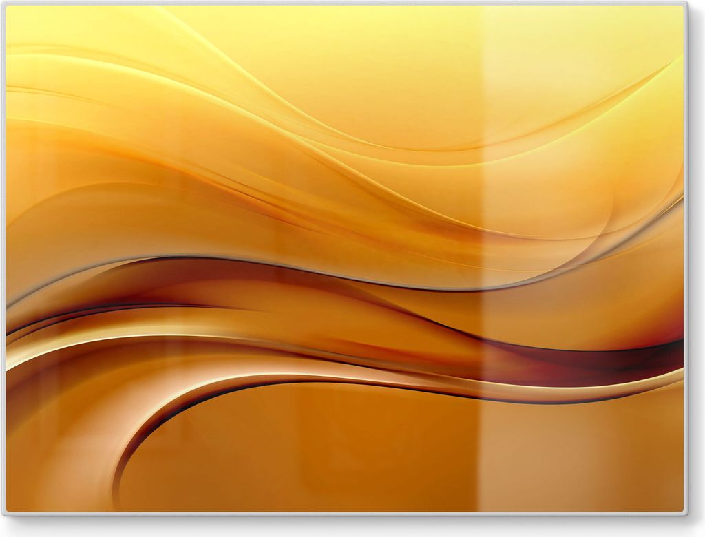 DEQORI Schneidebrett Glas 40x30 cm 'Goldener Fluss' Schneideplatte groß