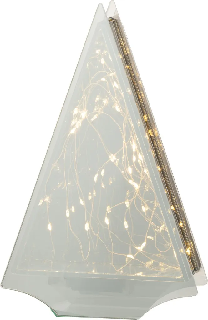 J-Line Décoration de Noël en Verre Lumineux LED Or pour Sapin