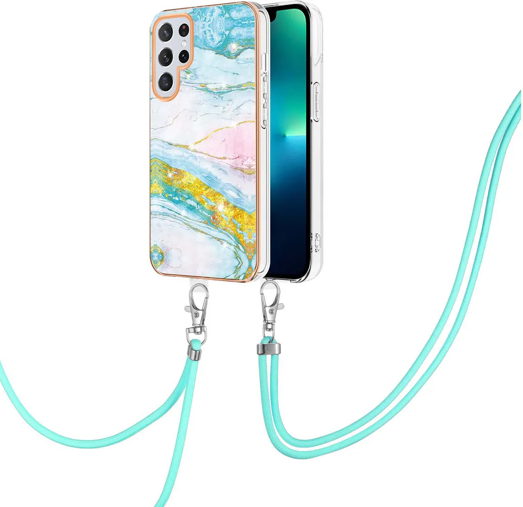 Offerta Cover Samsung S22 Ultra 5G Turchese - Cinturino Regolabile
