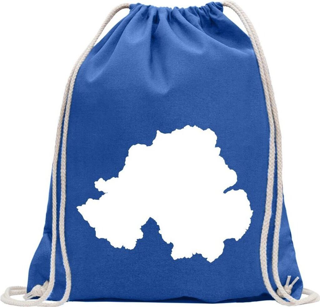 Kiwistar - Turnbeutel - royal - Nordirland - Belfast - Fun Rucksack Sport Beutel Gymsack Baumwolle mit Ziehgurt