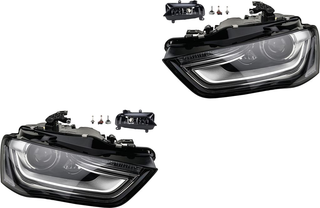 Johns, Scheinwerfer Satz Xenon passend für Audi A4 8K D3S H7 02/12- +Nebel+Leuchtmittel 8K0941699A 8K0941700A 8K0941753 8K0941754