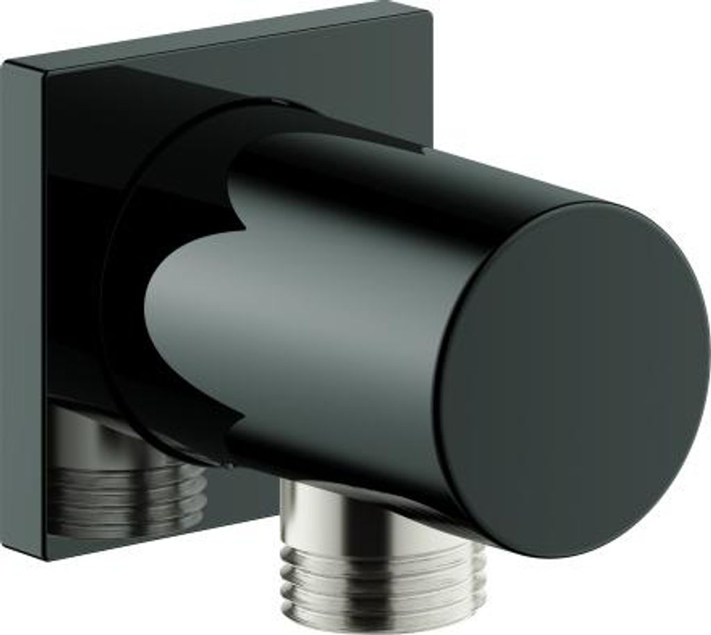 GROHE Wandanschlussbogen Rainshower 27076, mit eckiger Rosette, eigensicher, hard graphite
