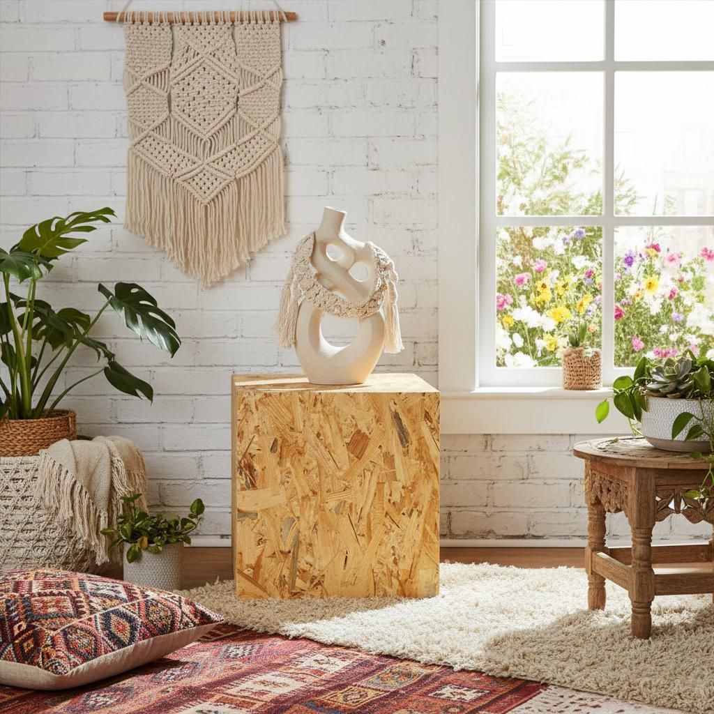 Dekosäule aus OSB, Blumensäule für Wohnzimmer