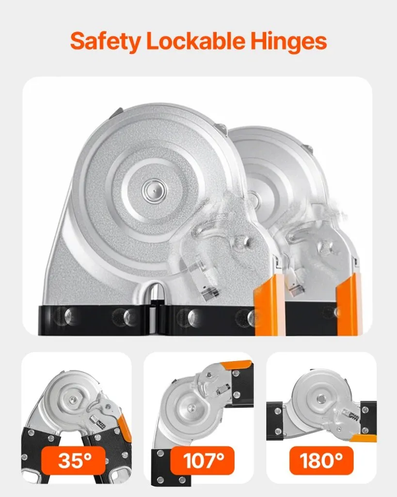 Échafaudage mobile et échelle transformable 7 en 1 avec plateau stable