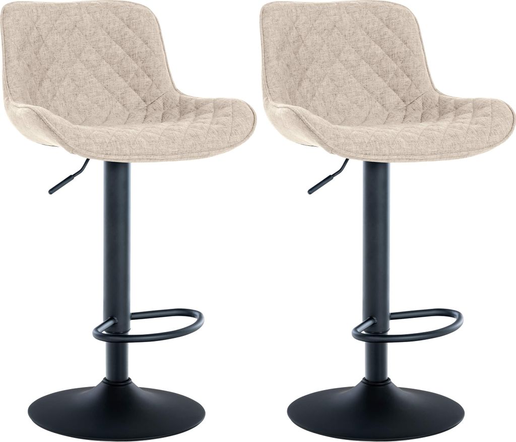 2er Set Barhocker HLO-CP282 Stoff taupe