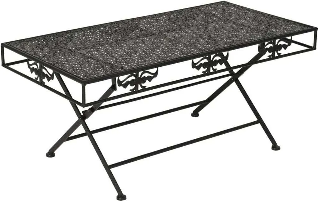 Arredo Vintage vidaXL: Tavolino Pieghevole Metallo Nero 100cm