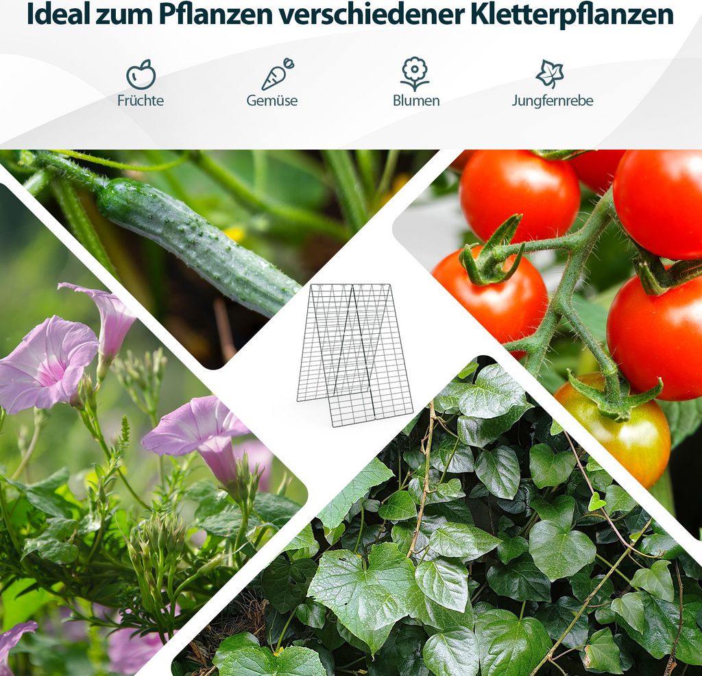 COSTWAY 8dílná zahradní mříž ocelová mříž včetně 55 doplňků Obrázek produktu 6