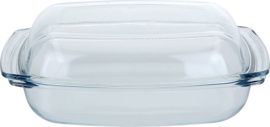 Termolex-Auflaufform mit Deckel, hitzebeständiges Glas, 34 x 22 x 9 cm, 4,1 l, transparent