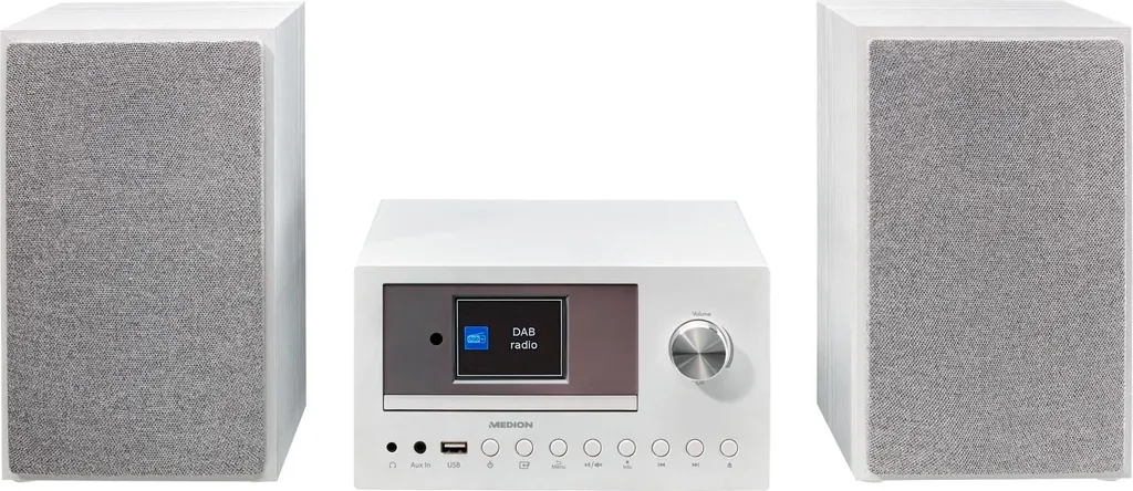 Micro-chaîne Medion MD85008 blanche : un son pur sans encombrer l'espace
