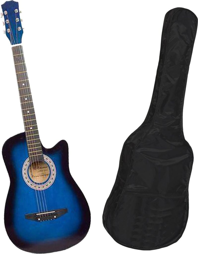 Klassische Holzgitarre 95 cm, marineblau, Nylon-Geschenkkoffer