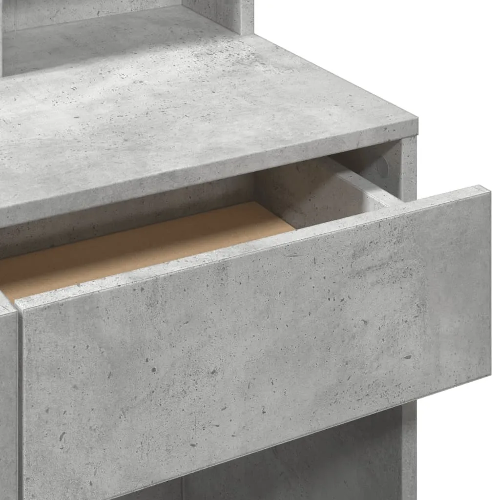 Miglior Tavolo da Trucco Grigio Cemento 80x41x144,5 cm | Specchio Incluso - 8
