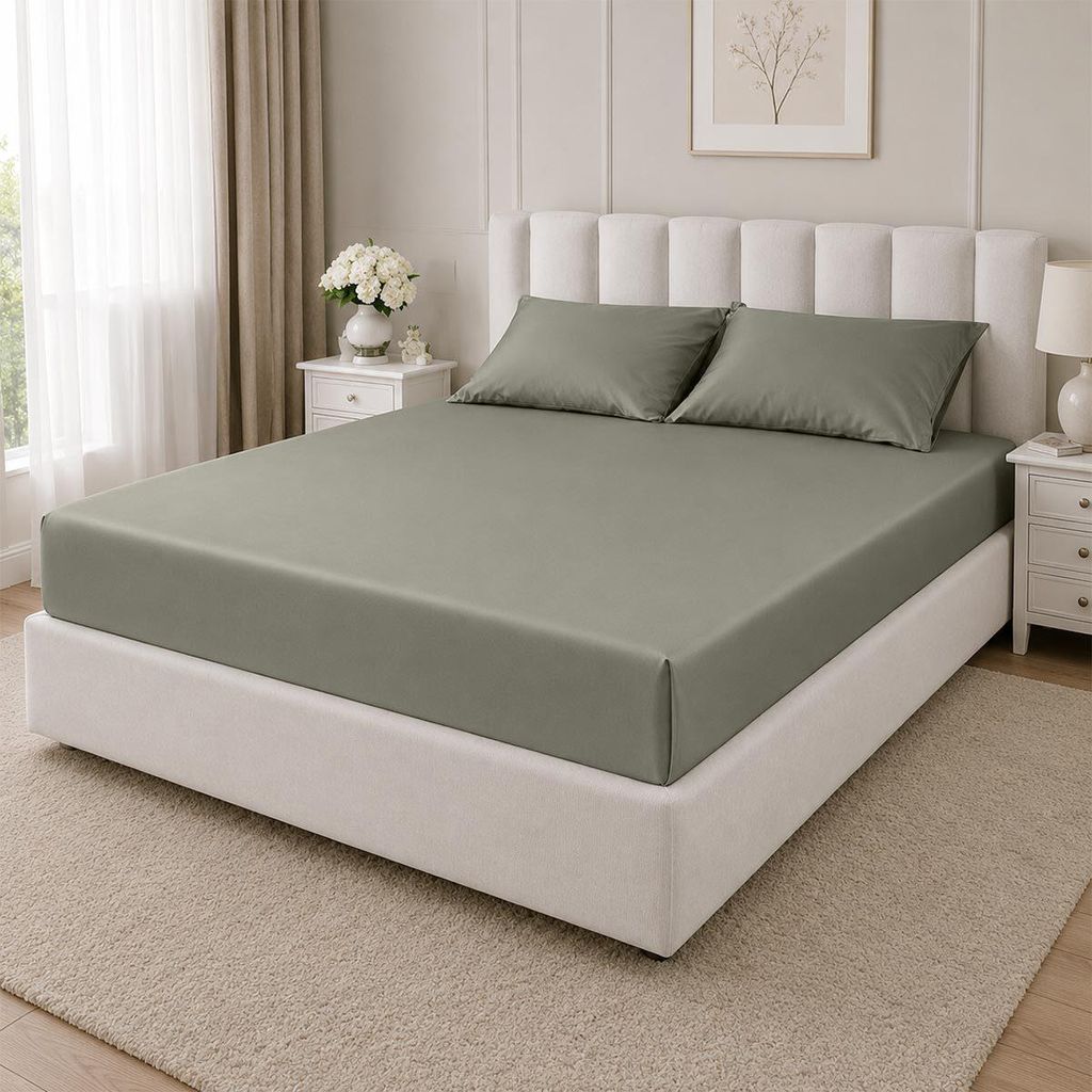 Traumschlaf Mako-Satin Haustuch Bettlaken 240x280 cm taupe