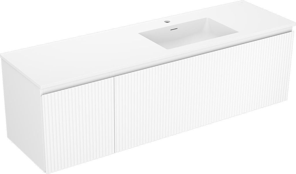 Mexen Orio Badezimmer-Unterschrank 90 cm mit Waschbecken Vela, 2 Schubladen, weiß glänzend - 91A10-09047-2-BFF00-W23M00