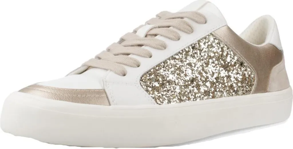 Basket Blanche Femme Geox D Emmeleny Idéale pour Marcher Toute la Journée