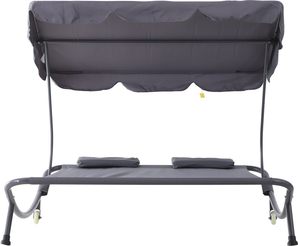 Outsunny Doppelliege Sonnenliege Relaxliege rollbar mit Produktbild 7