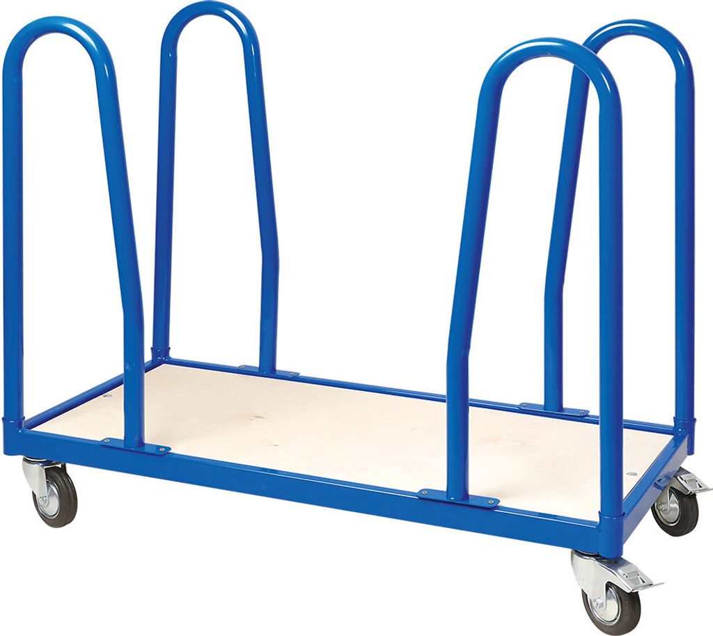 Rungenwagen mit 4 Bügeln, LxBxH 1000x500x870 mm, Trg 250 kg, 4 Lenkrollen, 2 mit Bremsen