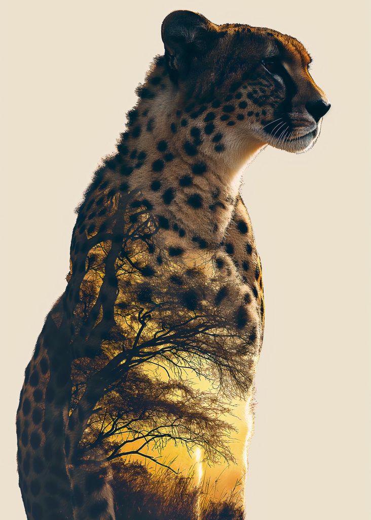 Plakat 50x70cm Gepard Geist der Savanne