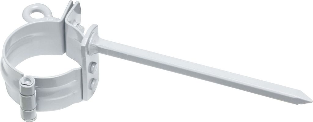 INEFA Rohrschelle mit Schlagstift 110mm DN100 / 100mm, Weiß Stahl kunststoffbeschichtet, Dachrinnenzubehör, einfache Montage, Germany