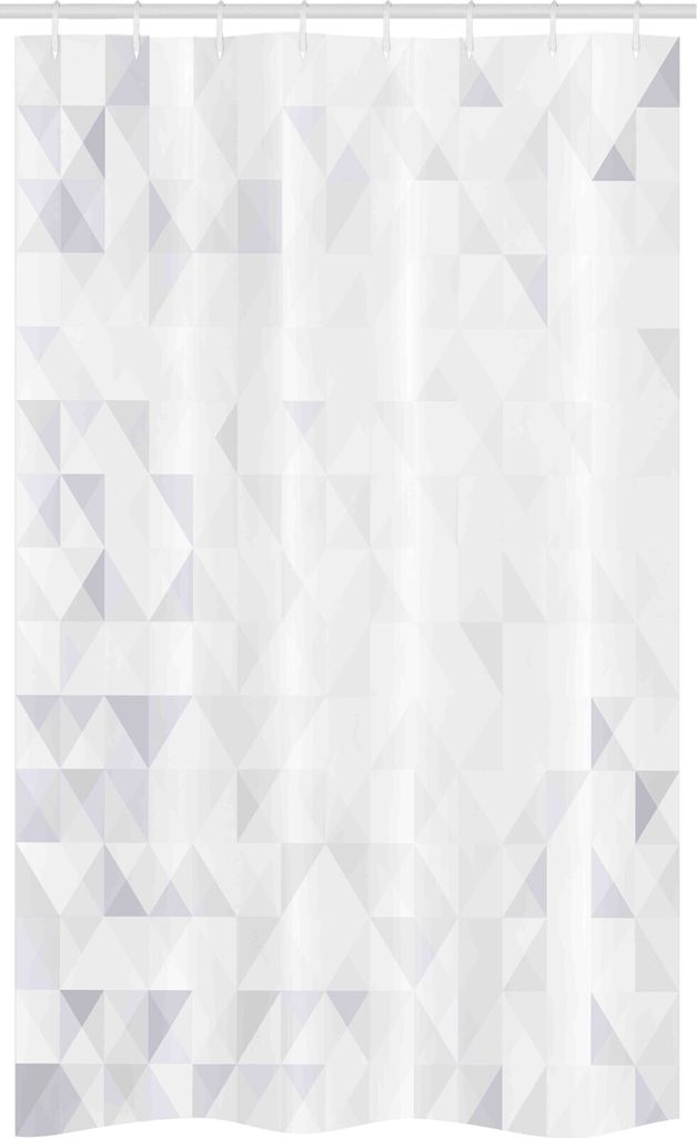 ABAKUHAUS Grau und Weiß Schmaler Duschvorhang, Geometrisch, Badezimmer Deko Set aus Stoff mit Haken, 120 x 180 cm, Pale Grau Weiß
