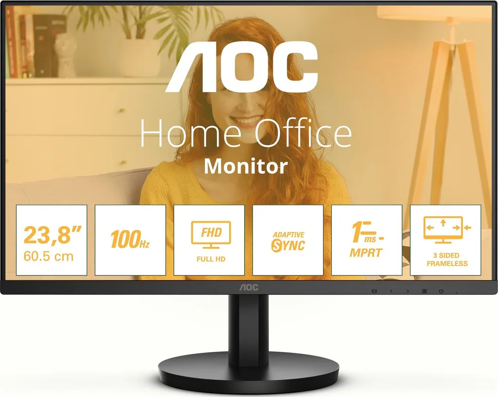 Moniteur AOC 24B3HMA2 24" pour Télétravail et Études en Full HD