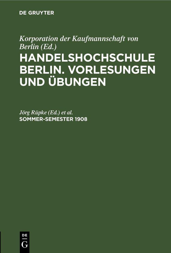 De Gruyter Sommer-Semester 1908
