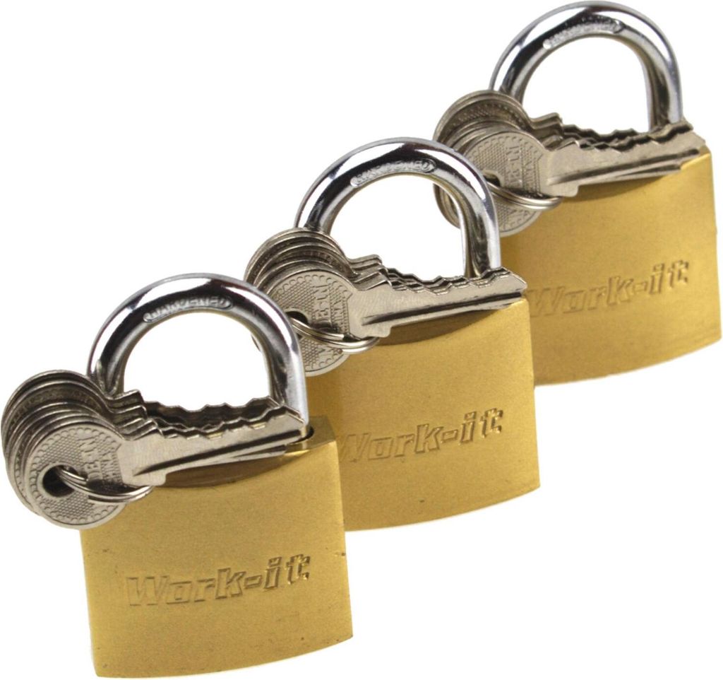 Work-it 3er Set 30mm Vorhangschloss gleichschließend 3 Produktbild 