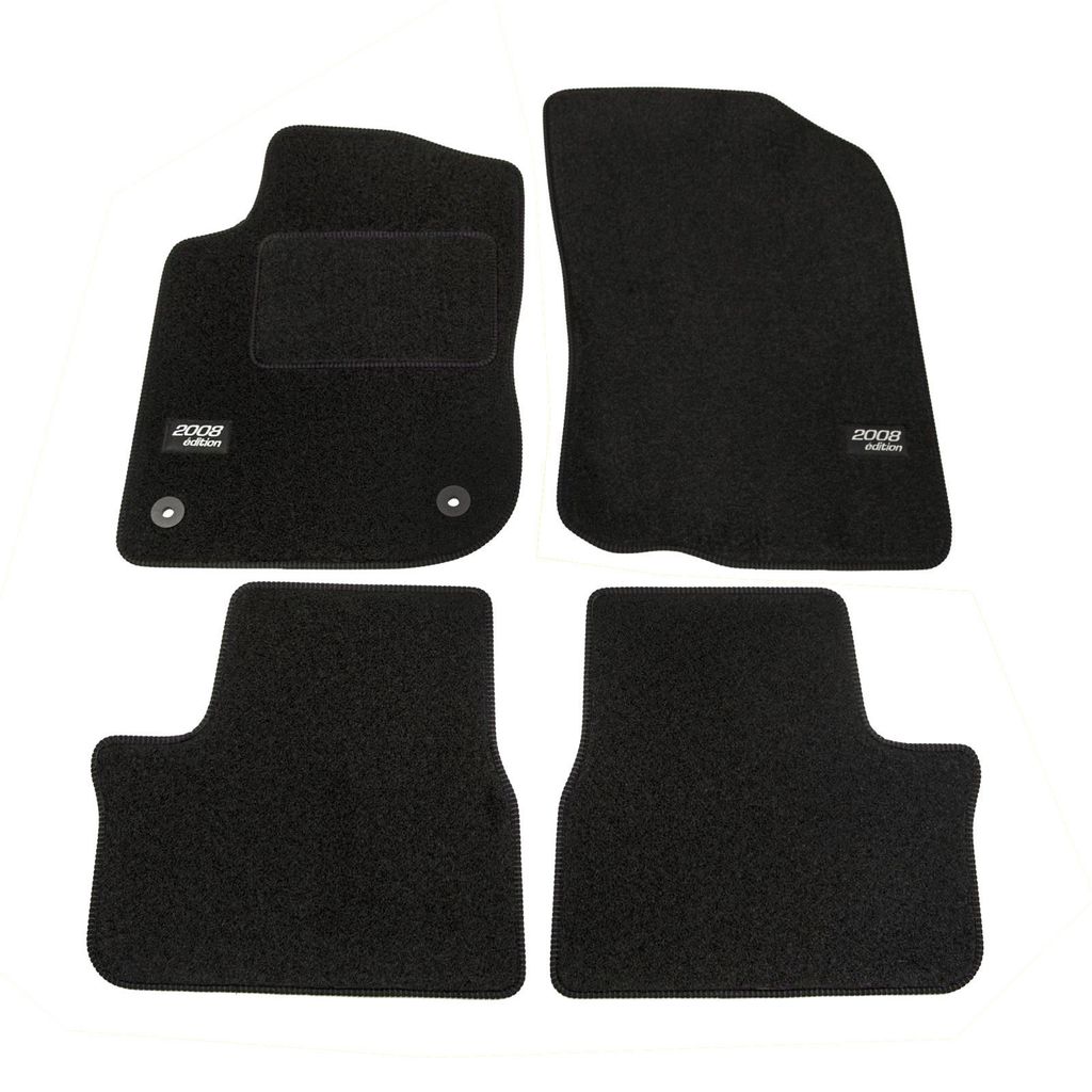 J&J AUTOMOTIVE | Velours Fußmatten mit Logo Autotepiche Passend Für Peugeot 2008 2013-2019 4tlg, Genaue Passform, Rutschfeste Untregrund, Verstä...