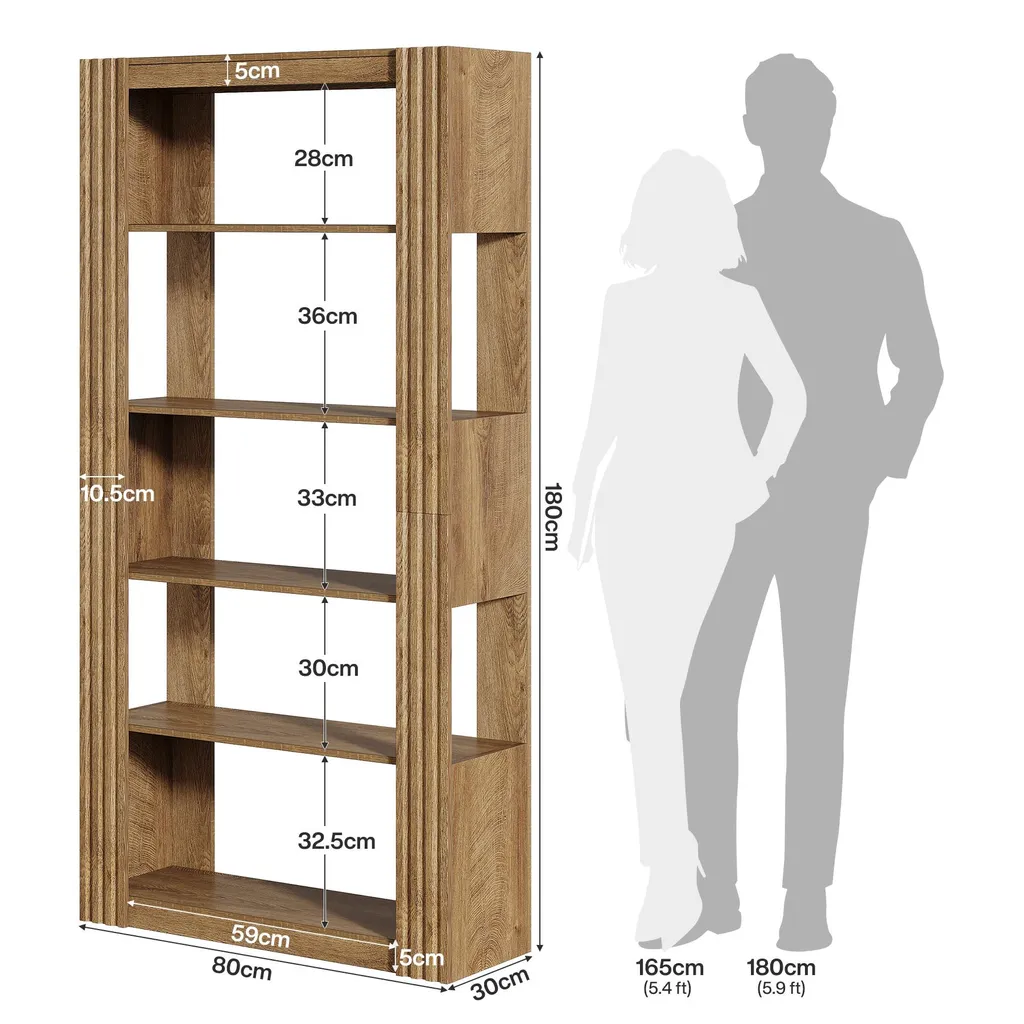 Étagère sur Pied Industrielle Haute pour Salon et Bureau, Style Rustique