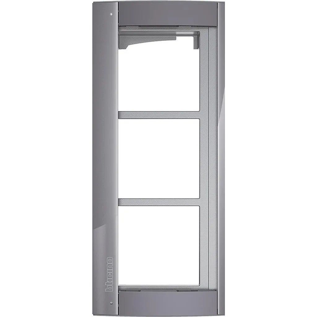 Plaque de Finition 3 Postes pour Interphone BTICINO Anthracite Alu