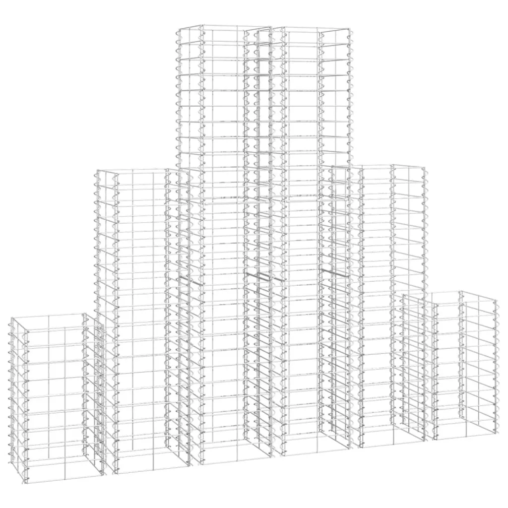 Mur de soutènement anti-érosion gabion galvanisé 6 pcs pour talus