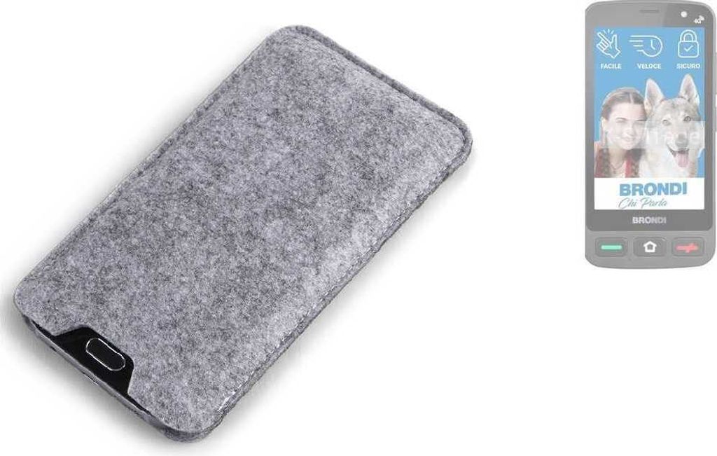 K-S-Trade Filz Handyhülle kompatibel mit Brondi Amico Smartphone Pocket Schutzhülle Filztasche Filz Tasche Case Sleeve Handy Hülle Filzhülle grau