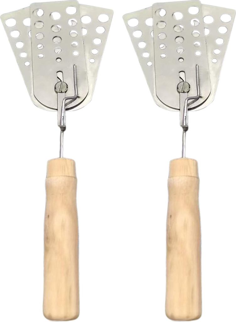 Spatel für heiße Fleischpastetchen, hitzebeständig, Fleischwender, dreiblättriger Spatel aus Edelstahl, vielseitiger Grillschaber