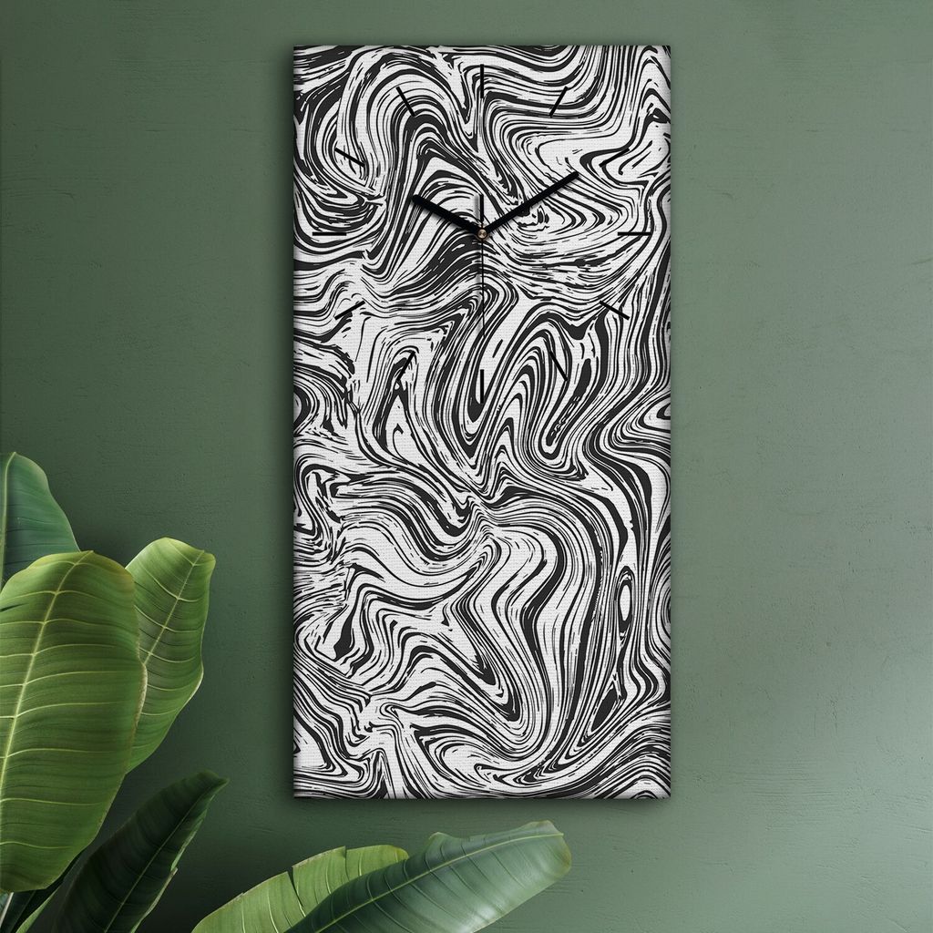 Wohnzimmer Leinwand Uhr Geräuschlos Küche 30x60 Farbig, Mosaik, Abstrakt, schwarze Zeiger