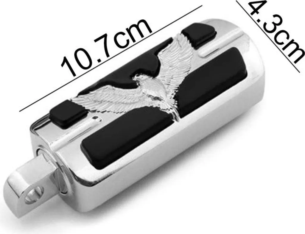 Repose-pieds Anti-vibration Chrome Eagle pour Harley-Davidson Custom