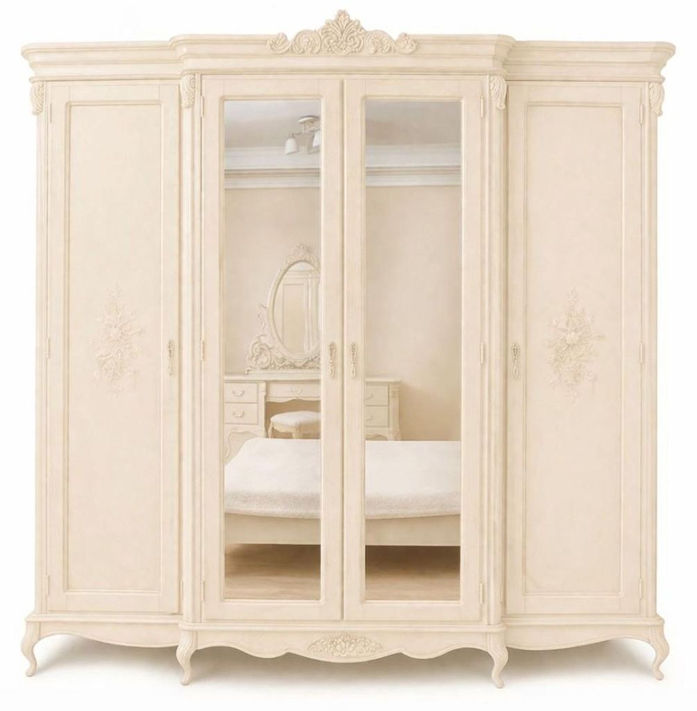 Casa Padrino Luxus Barock Schlafzimmer Schrank Creme 235,2 cm - Barock Schlafzimmer Möbel