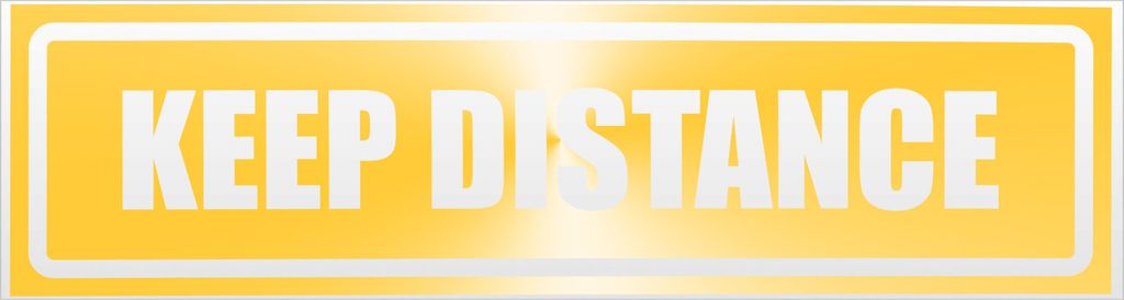 Keep Distance invertiert Magnetschild Schild magnetisch - 30cm Gelb - reflektierend - Magnetfolie für Auto PKW Kfz