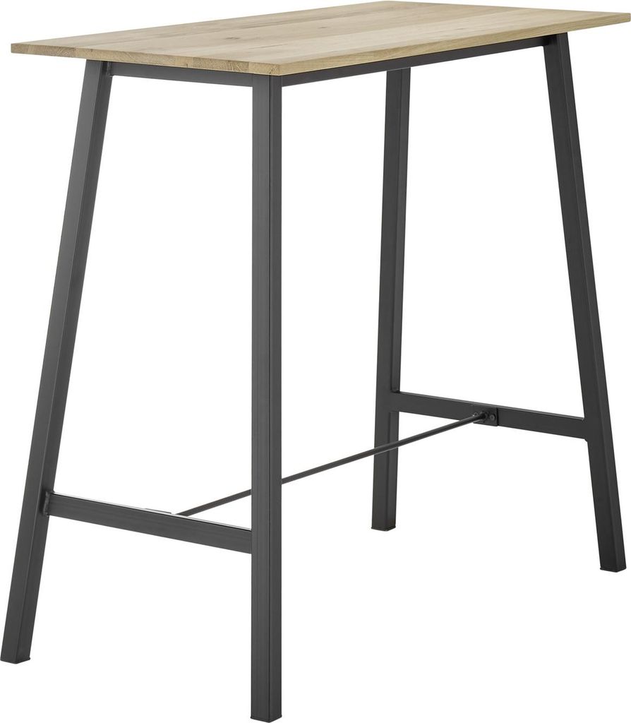 Bartisch >Kent< in Eiche, schwarz, Massivholz, Metall - 120x104x60cm (BxHxT)