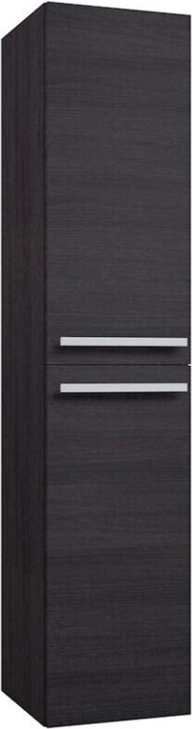 Bad - Hochschrank Bidar 88, Farbe: Eiche Schwarz – 160 x 35 x 35 cm (H x B x T)