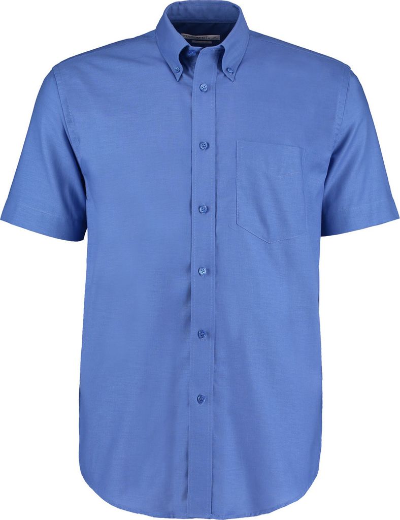 Kustom Kit Workwear Oxford Herren Hemd, Kurzarm BC602 (38 cm) (Blau)